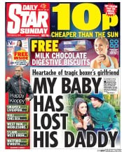 Daily Star Sunday (UK) Newspaper Front Page for 2 October 2016