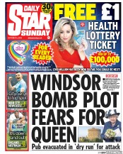 Daily Star Sunday (UK) Newspaper Front Page for 10 October 2015