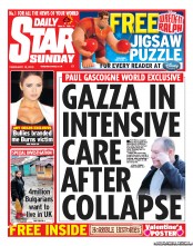 Daily Star Sunday Newspaper Front Page (UK) for 10 February 2013