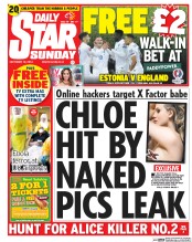 Daily Star Sunday (UK) Newspaper Front Page for 12 October 2014
