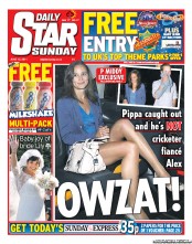 Daily Star Sunday (UK) Newspaper Front Page for 12 June 2011