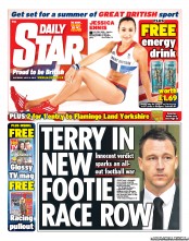 Daily Star Sunday Newspaper Front Page (UK) for 14 July 2012