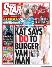 Daily Star Sunday (UK) Newspaper Front Page for 15 May 2011