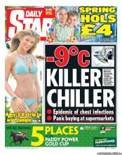 Daily Star Sunday Newspaper Front Page (UK) for 16 November 2013