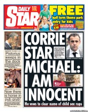 Daily Star Sunday (UK) Newspaper Front Page for 16 February 2013