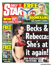 Daily Star Sunday Newspaper Front Page (UK) for 16 March 2013