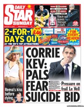 Daily Star Sunday (UK) Newspaper Front Page for 17 February 2013