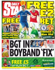 Daily Star Sunday Newspaper Front Page (UK) for 18 April 2015