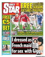 Daily Star Sunday (UK) Newspaper Front Page for 18 June 2011