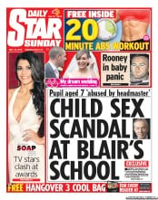 Daily Star Sunday Newspaper Front Page (UK) for 19 May 2013