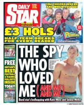 Daily Star Sunday Newspaper Front Page (UK) for 1 February 2014