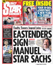 Daily Star Newspaper Front Page (UK) for 21 December 2014