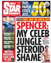 Daily Star Sunday (UK) Newspaper Front Page for 22 November 2015