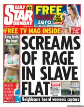 Daily Star Sunday Newspaper Front Page (UK) for 24 November 2013