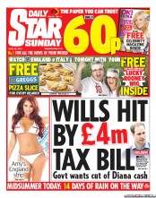 Daily Star Sunday (UK) Newspaper Front Page for 24 June 2012