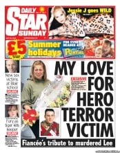 Daily Star Sunday Newspaper Front Page (UK) for 26 May 2013