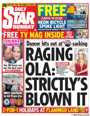 Daily Star Sunday Newspaper Front Page (UK) for 27 July 2014