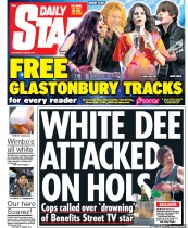 Daily Star Sunday (UK) Newspaper Front Page for 28 June 2014