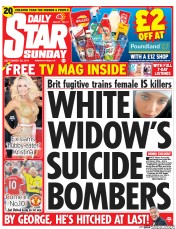 Daily Star Sunday (UK) Newspaper Front Page for 28 September 2014