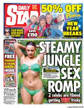 Daily Star Sunday Newspaper Front Page (UK) for 29 November 2014