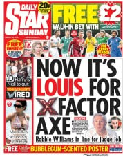 Daily Star Sunday (UK) Newspaper Front Page for 29 March 2015