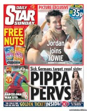 Daily Star Sunday Newspaper Front Page (UK) for 29 May 2011