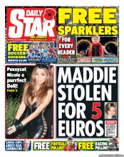 Daily Star Sunday (UK) Newspaper Front Page for 2 November 2013