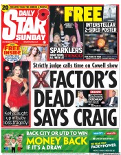 Daily Star Newspaper Front Page (UK) for 2 November 2014