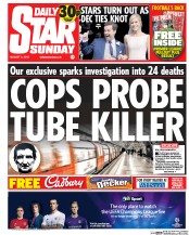 Daily Star Sunday (UK) Newspaper Front Page for 2 August 2015