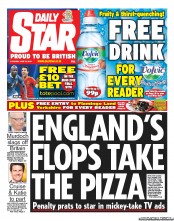 Daily Star Sunday (UK) Newspaper Front Page for 30 June 2012