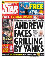 Daily Star Sunday (UK) Newspaper Front Page for 4 January 2015