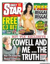 Daily Star Sunday Newspaper Front Page (UK) for 4 June 2011