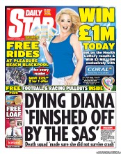 Daily Star Sunday Newspaper Front Page (UK) for 5 October 2013