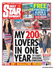 Daily Star Sunday (UK) Newspaper Front Page for 5 February 2012