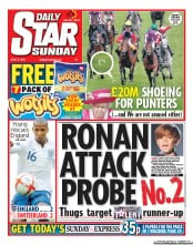 Daily Star Sunday Newspaper Front Page (UK) for 5 June 2011