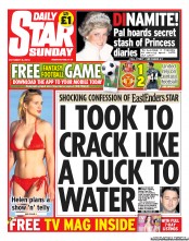 Daily Star Sunday Newspaper Front Page (UK) for 6 October 2013