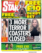 Daily Star Sunday (UK) Newspaper Front Page for 6 June 2015