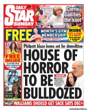 Daily Star Sunday (UK) Newspaper Front Page for 7 April 2013