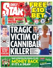 Daily Star Sunday Newspaper Front Page (UK) for 8 November 2014