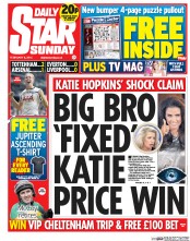 Daily Star Newspaper Front Page (UK) for 8 February 2015
