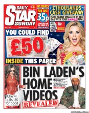 Daily Star Sunday (UK) Newspaper Front Page for 8 May 2011