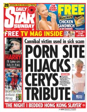 Daily Star Newspaper Front Page (UK) for 9 November 2014