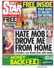 Daily Star Sunday (UK) Newspaper Front Page for 9 March 2014