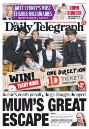 Daily Telegraph (Australia) Newspaper Front Page for 10 November 2012