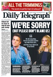 Daily Telegraph (Australia) Newspaper Front Page for 11 December 2012