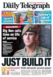Daily Telegraph (Australia) Newspaper Front Page for 11 February 2013