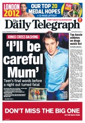 Daily Telegraph (Australia) Newspaper Front Page for 11 July 2012