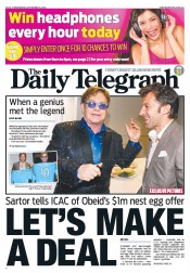 Daily Telegraph (Australia) Newspaper Front Page for 14 November 2012
