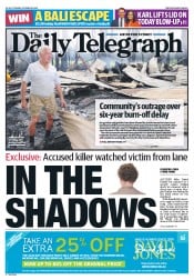 Daily Telegraph (Australia) Newspaper Front Page for 15 October 2013