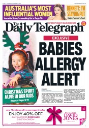 Daily Telegraph (Australia) Newspaper Front Page for 15 December 2012